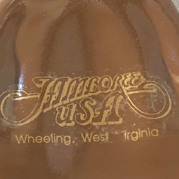 Jamboree Wheeling, West Virginia USA Brown Metal Cowbell & Brown Wooden Miniatur - Picture 3 of 10